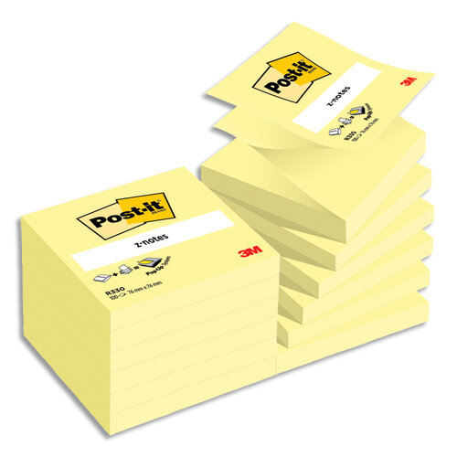 POSTIT Recharge Znotes 100 feuilles 7,6 x 7,6 cm jaune POSTIT SUPER