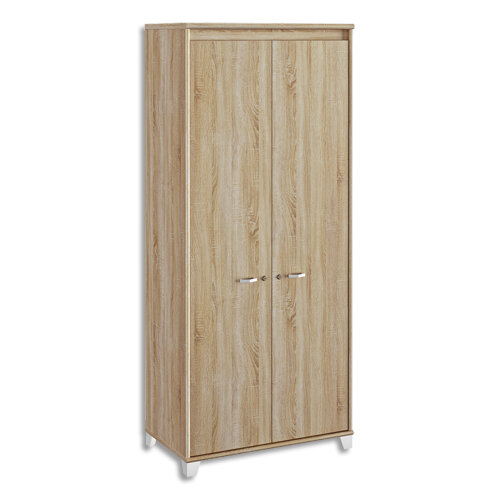 GAUTIER Armoire 2 portes battantes à serrure, 3 étagères, L80 x H187 x
