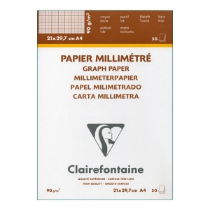 Papier millim?�tr?� A4 (bloc de 50 feuilles) - papier millimetre clairefontaine bistre marron 
