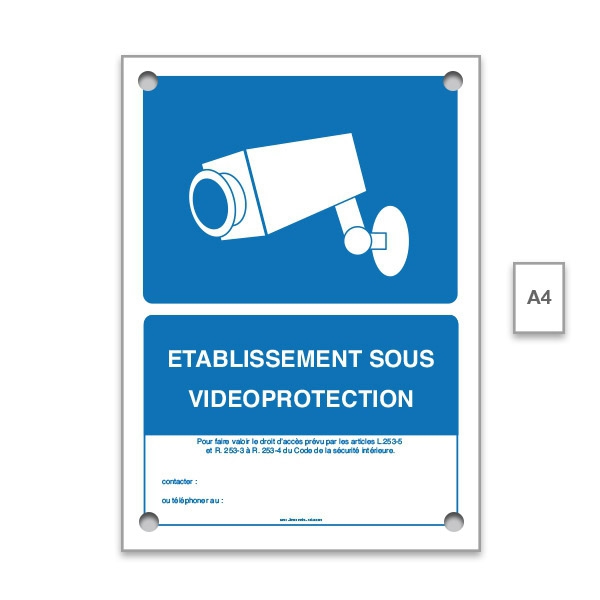 Panneau Établissement Vidéosurveillance Personnalisable