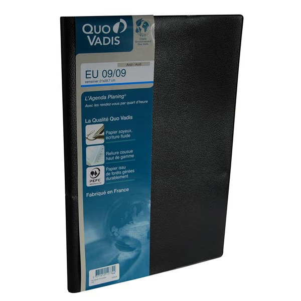 Agenda Planning EU09/09® Quo Vadis 2023-2024 - agenda scolaire annee  semainier aout eu909 eu0909 21x29,7 cm 210x297 mm academique quo vadis  grand format a4 quovadis agneda agnda 21*29 - Val d'eure