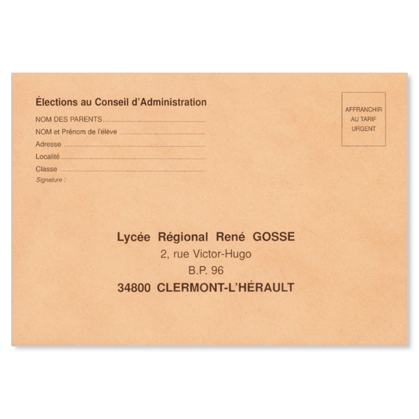 Enveloppes élection, enveloppe vote- Luquet et Duranton