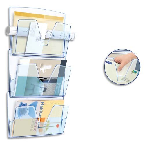 Organisateur de Bureau Bois Rangement Banette Casier Bannettes