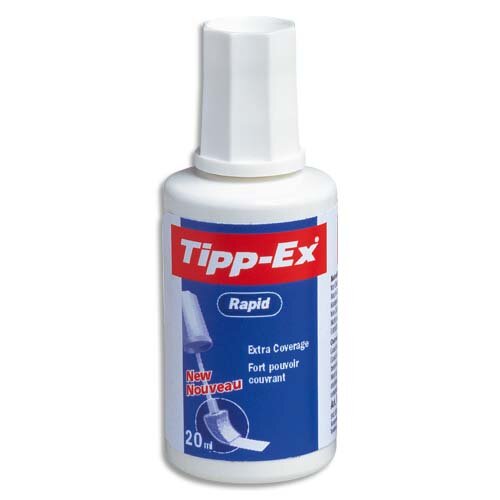 TIPP-EX Correcteur fluide avec pinceau en mousse séchage rapide flacon de  20 ml RAPID TIPP-EX® - correcteur fluide corriger mousse flacon liquid  tippex 20ml tipp ex tipp-ex tippex tipex typex blanco effaceur