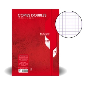 Copies doubles non perforées A4 5x5 - copie feuille double