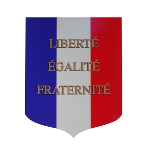 Ecusson porte-drapeaux personnalisé Liberté Egalité Fraternité